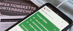 Die Corona-Warn-App auf einem Smartphone. 