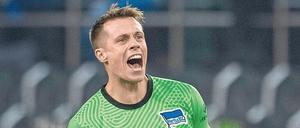 Kennt den Gegner. Herthas Torhüter Schwolow kam vom SC Freiburg.