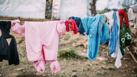 Das provisorische Flüchtlingscamp Kara Tepe auf der griechischen Insel Lesbos.