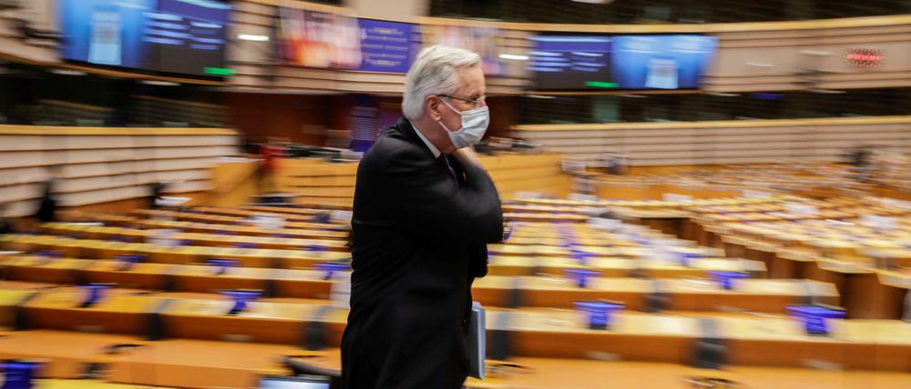 Der Chefunterhändler Michel Barnier im Europaparlament.