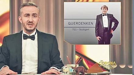 Goldener Coroni. Jan Böhmermann nahm sich den Gründer der Querdenker-Bewegung, Michael Ballweg, vor.
