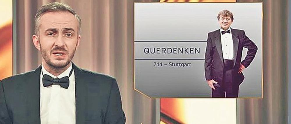Goldener Coroni. Jan Böhmermann nahm sich den Gründer der Querdenker-Bewegung, Michael Ballweg, vor.