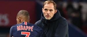 Thomas Tuchel und sein Stürmerstar Kylian Mbappe (Archivbild) 