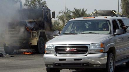 Auto einer privaten US-Sicherheitsfirma im Jahr 2004 im Irak. 