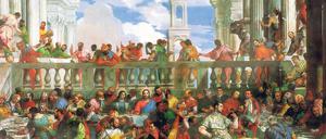 Feiern, solange es geht. „Die Hochzeit von Kana“, 1563 gemalt von Paolo Caliari alias Veronese, zu sehen im Pariser Louvre (Ausschnitt).