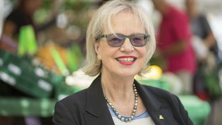Gabriele Fliegel, Chefin des Wirtschaftshofs Spandau - hier auf dem Spandauer Land- und Bauernmarkt.