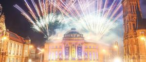 Chemnitz feierte seinen Sieg im Bewerberrennen mit einem Feuerwerk.