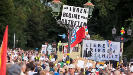 Demo im August in Berlin gegen die aktuelle Coronapolitik Deutschland. 