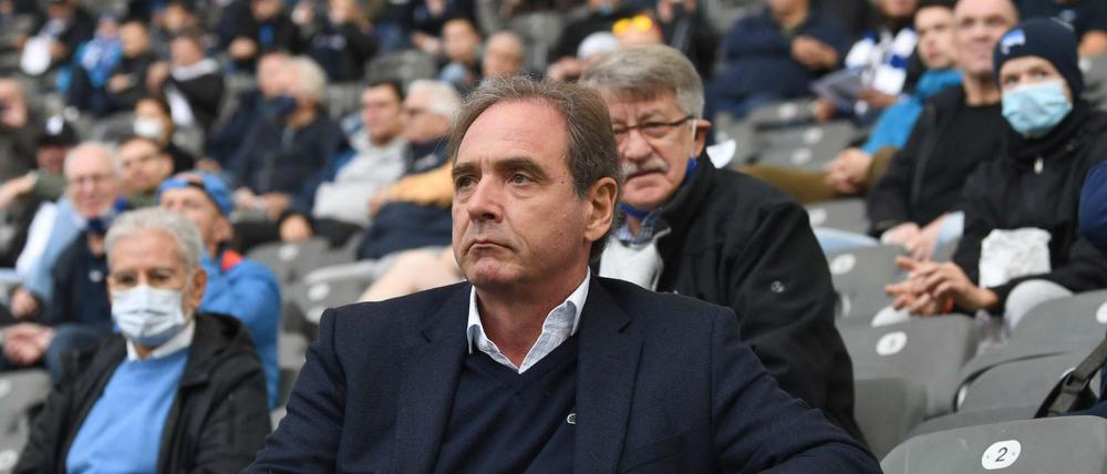 Carsten Schmidt bei Herthas Mitgliederversammlung im Oktober im Olympiastadion.