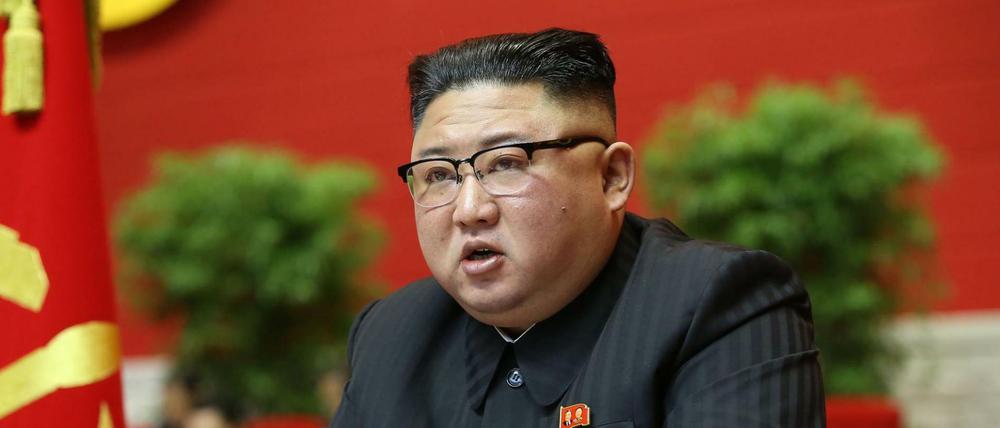 Kim Jong Un, Machthaber von Nordkorea, auf einem Kongress der Partei der Arbeit Koreas.