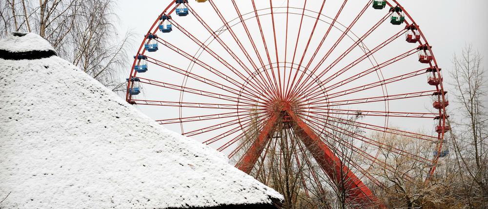Das Riesenrad im Spreepark sieht man von weit weg. Bald soll es sich wieder richtig drehen.