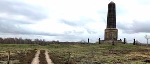 Überall Heidekraut - und mittendrin: ein 11 Meter hoher Obelisk.