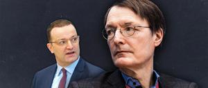 Montage: Tagesspiegel, Fotos: imago images/Chris Emil Janßen , Florian Gaertner/picture alliance/photothek
Karl Lauterbach, SPD, Jens Spahn (CDU)