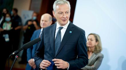 Frankreichs Finanzminister Bruno Le Maire beim Treffen mit seinen EU-Amtskollegen am Freitag in Berlin.
