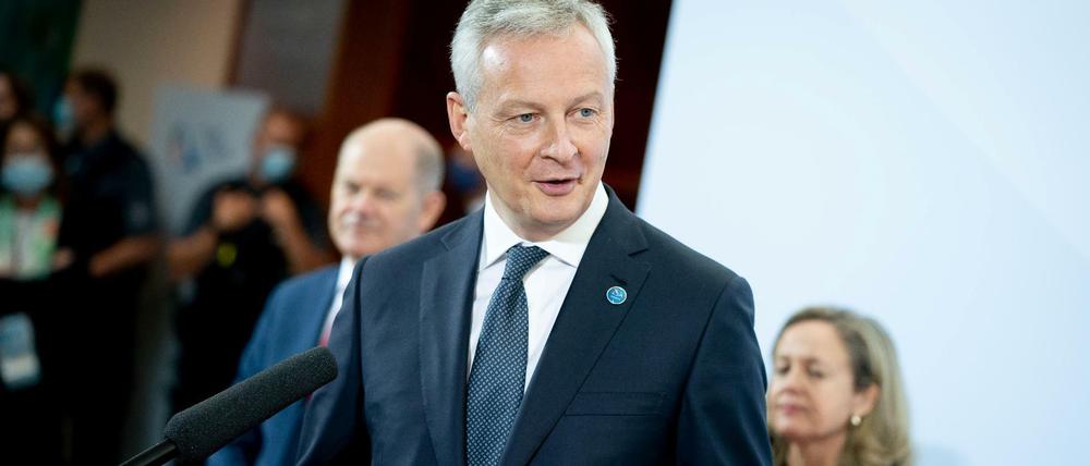 Frankreichs Finanzminister Bruno Le Maire beim Treffen mit seinen EU-Amtskollegen am Freitag in Berlin.