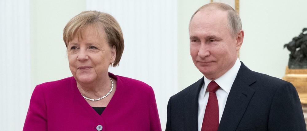Bundeskanzlerin Angela Merkel und Präsident Wladimir Putin bei einem Treffen in Moskau vor einem Jahr.