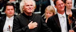 Sir Simon Rattle 2017 nach einem Konzert mit dem London Symphony Orchestra.