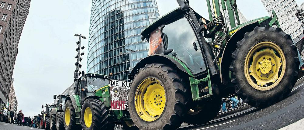 Trecker am Potsdamer Platz: In den vergangenen Jahren kamen mehrere Zehntausend Teilnehmer zu der Demonstration.