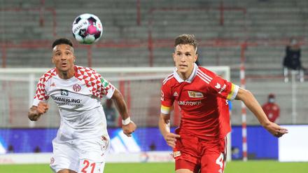 Die Rückkehr naht. Nico Schlotterbeck (rechts, hier gegen Karim Onisiwo von Mainz 05) fehlt Union seit Oktober mit zwei Muskelverletzungen. 