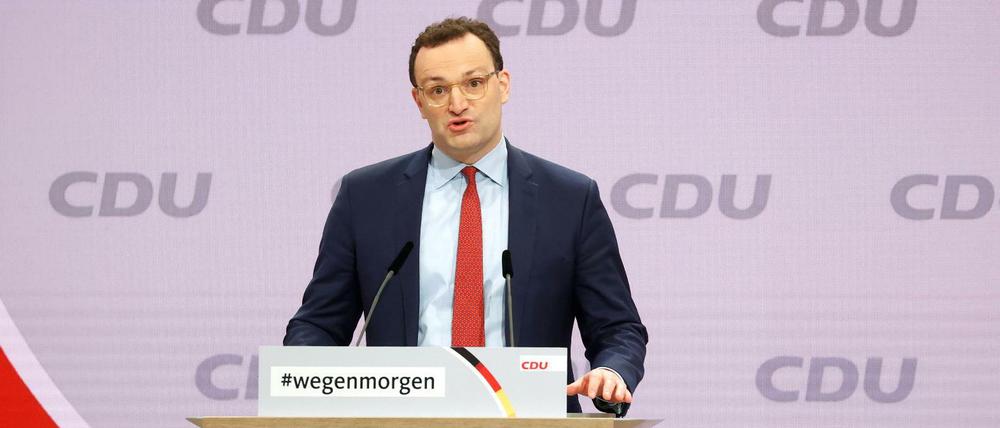Gesundheitsminister Jens Spahn (CDU) beim digitalen Parteitag.