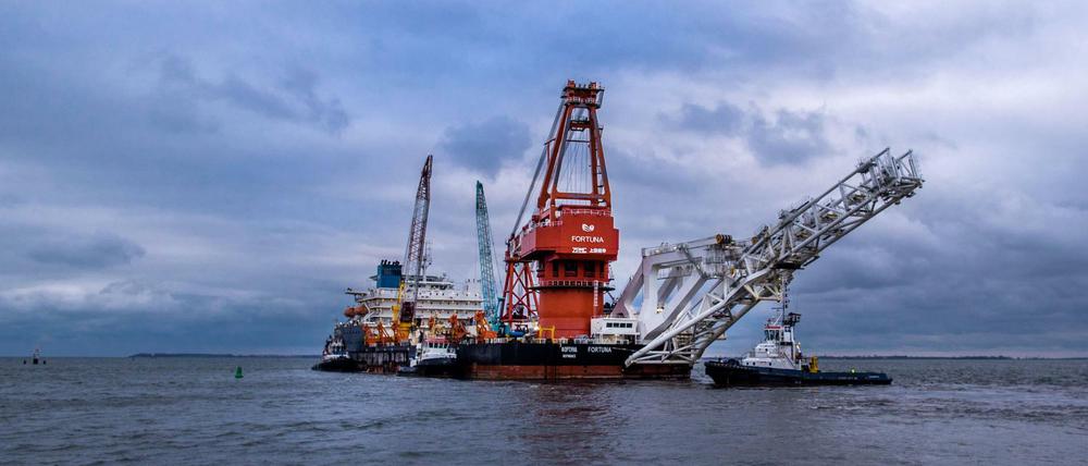 Das russische Rohr-Verlegeschiff "Fortuna".
