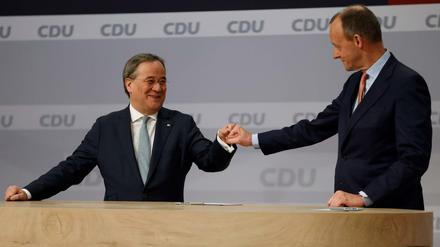 Friedrich Merz (rechts) und Armin Laschet beim CDU-Parteitag