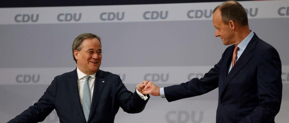 Friedrich Merz (rechts) und Armin Laschet beim CDU-Parteitag 