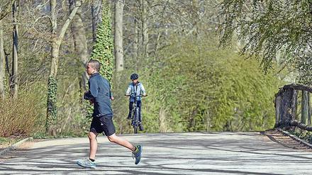 Bitte hecheln: Echte Sportskanonen drehen bei jedem Wetter ihre Runden. 