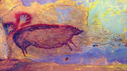 Die Zeichnung eines Pustelschweins in einer indonesischen Höhle ist das älteste bislang entdeckte von Menschenhand gemalte Bild. 