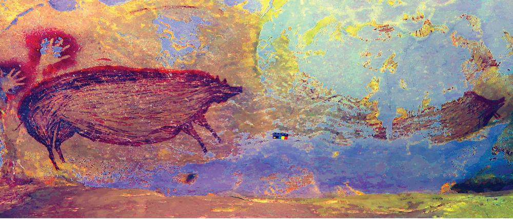 Die Zeichnung eines Pustelschweins in einer indonesischen Höhle ist das älteste bislang entdeckte von Menschenhand gemalte Bild.
