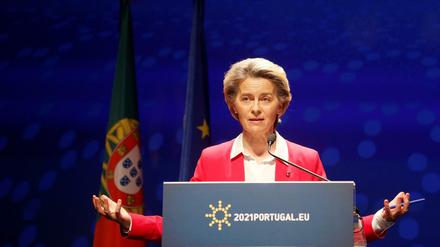 EU-Kommissionschefin Ursula von der Leyen am Freitag in Lissabon.