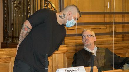 Anis Mohamed Youssef Ferchichi, bekannt als Rapper Bushido, beim Prozess gegen Clanchef Arafat Abou-Chaker. 