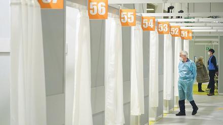 Nicht ausgelastet: Am Montag wurde Berlins drittes Impfzentrum in Charlottenburg eröffnet.
