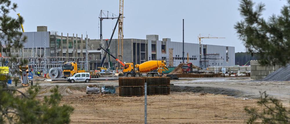 Das Baugelände der Tesla Gigafactory östlich von Berlin.