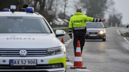 Grenzkontrolle an der deutsch-dänischen Grenze.