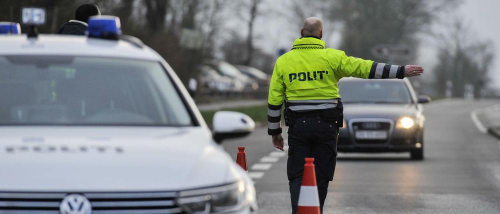 Grenzkontrolle an der deutsch-dänischen Grenze.