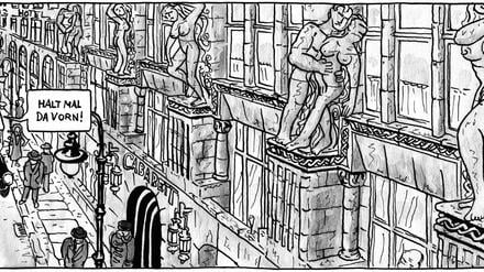 Detailreich: Ein Panel aus „Verrückt. Der Comic zum Berliner Schloss“.
