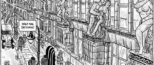 Detailreich: Ein Panel aus „Verrückt. Der Comic zum Berliner Schloss“.