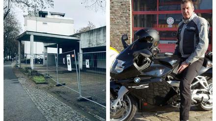 Die neuen, alten Nachbarn. Links die eingezäunten Garagen, rechts Vereinschef Reiter.