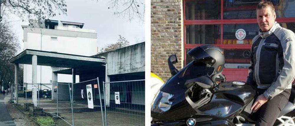 Die neuen, alten Nachbarn. Links die eingezäunten Garagen, rechts Vereinschef Reiter.