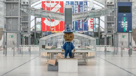 Das Messemännchen der Leipziger Buchmesse.