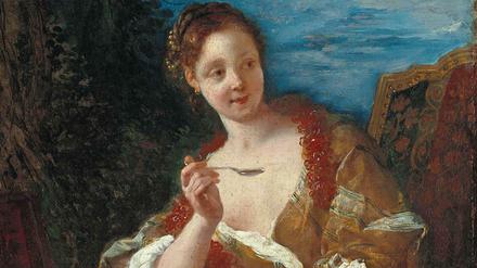 Eine Teetrinkerin von Jean François de Troy.
