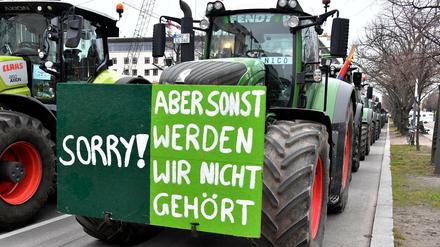 Bauern aus allen Landesteilen Deutschlands protestieren in Berlin gegen die Agrarpolitik der Regierung. 