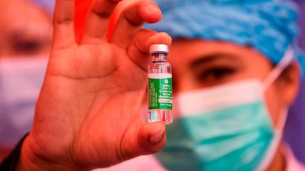 Corona-Impfstoff von Astrazeneca in einer Klinik in Indien 