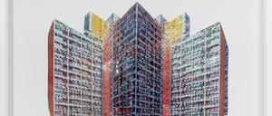 Marc Dittrich. "Flechthaus Hansa" (2014/2018) aus miteinander verwobenen Laserprints