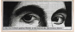 Fotoarbeit von Astrid Klein mit Sartre-Zitat.