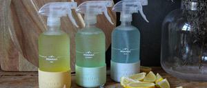 Klares Design. Die Reinigungsflaschen sollen auch optisch überzeugen.