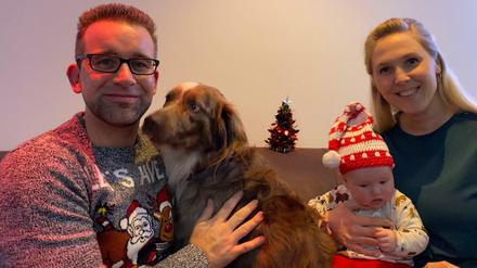Die krebskranke Laura mit ihrem Sohn Luan, ihrem Hund und ihrem Verlobten Stefan.