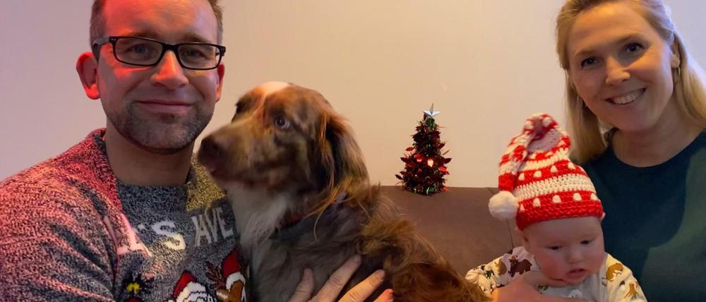 Die krebskranke Laura mit ihrem Sohn Luan, ihrem Hund und ihrem Verlobten Stefan.
