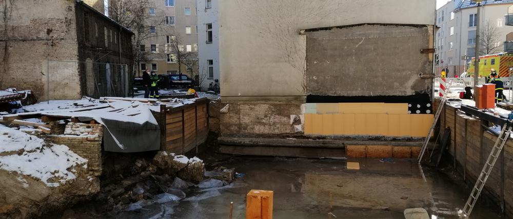 Die Baugrube in der Köpenicker Pohlestraße.